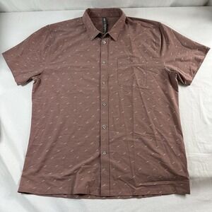 Vuori Tan Patterned Casual Button Down Shirt